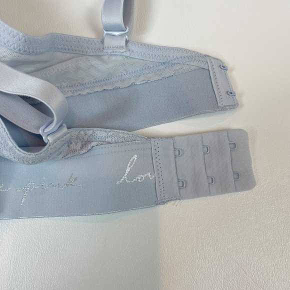 NWOT Victoria's Secret PINK Bra 36DD Wear Everywhere Push-Up Blue Lace Leopard - Picture 4 of 7